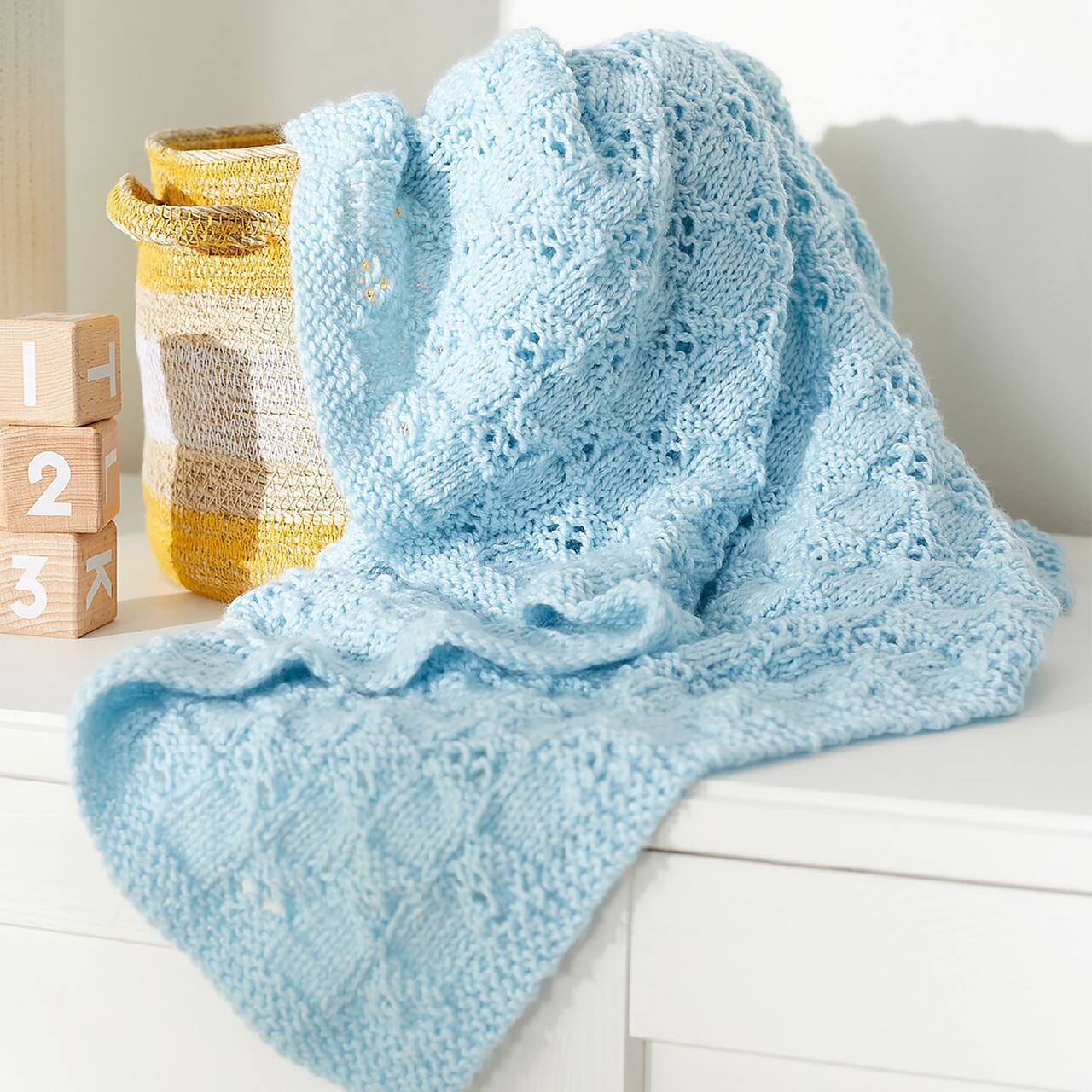 Loops &#x26; Threads&#xAE; Baby Delight&#x2122; Lace Check Knit Blanket